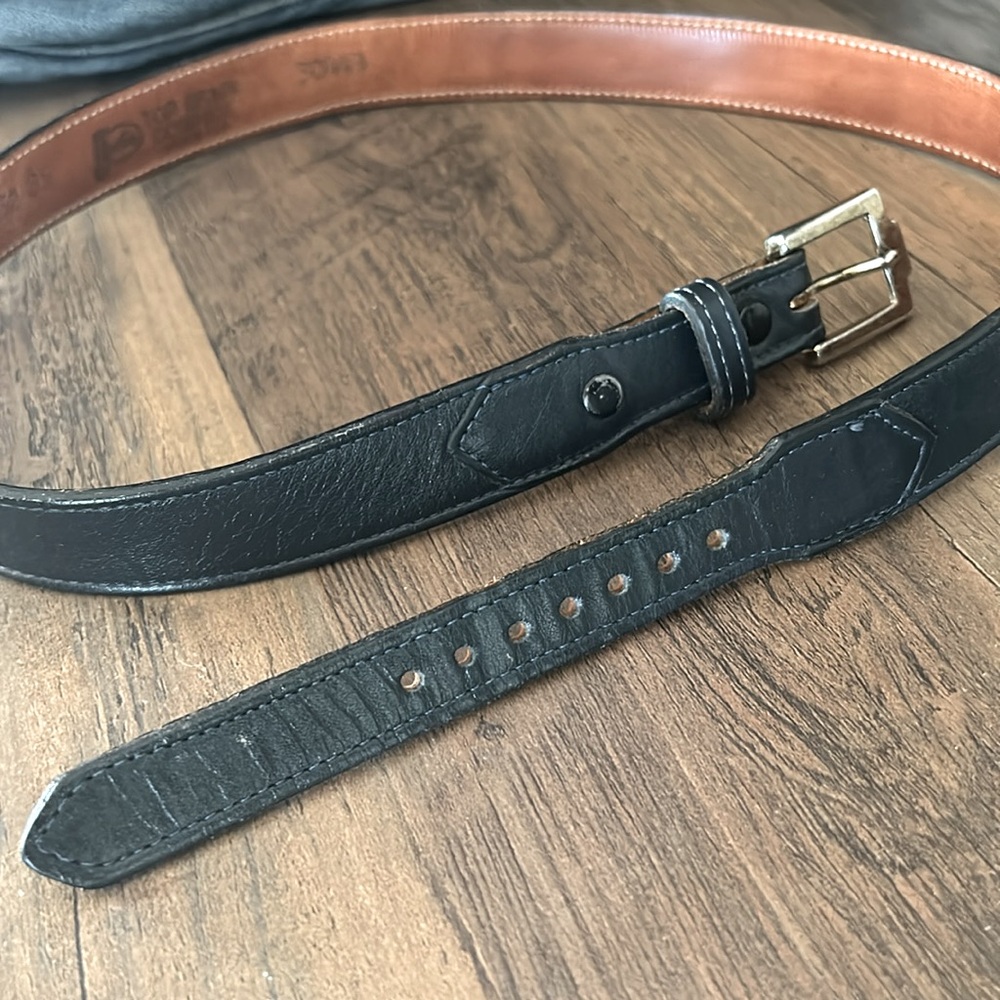 Justin Boots Black Leather Belt